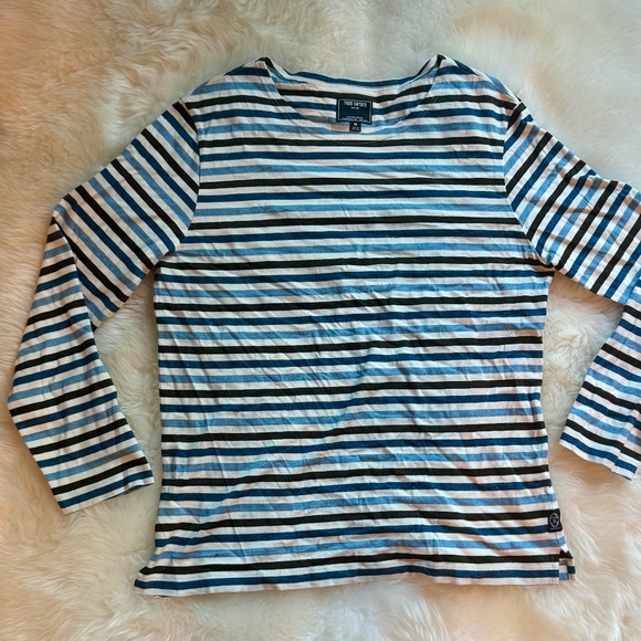 Todd Snyder Tops - Todd Snyder Nautical Striped Shirt Tee Top Blue Breton Boat Neck